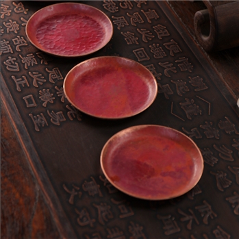 铜器时代纯手工茶杯垫家用纯铜杯托茶道